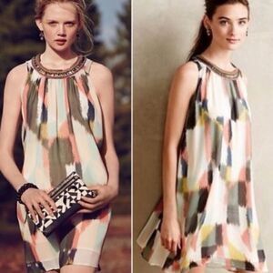 HD in Paris bejeweled brush strokes shift dress size 8